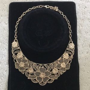 Gold bib necklace